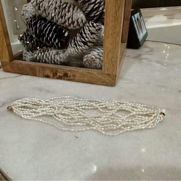 Harber Co | Antique 14k solid gold multiple strand Rice Pearl Bracelet - Picture 6 of 9